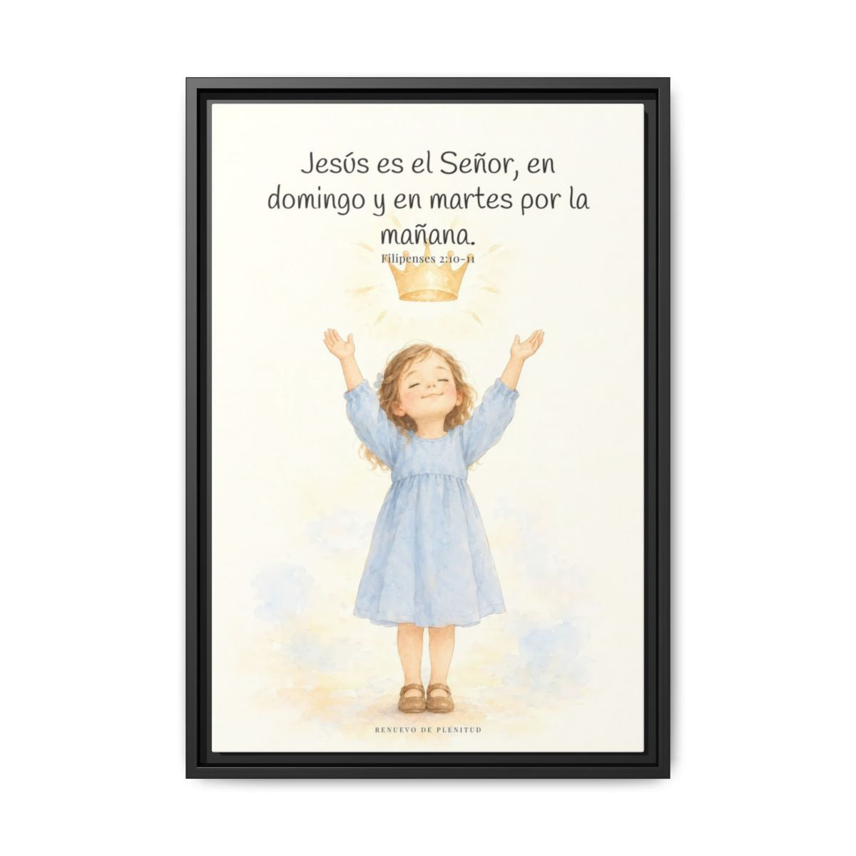Jesús es el Señor — Lienzo Cristiano Enmarcado | Filipenses 2:10-11 — 16×24 pulgadas, marco negro, vista frontal