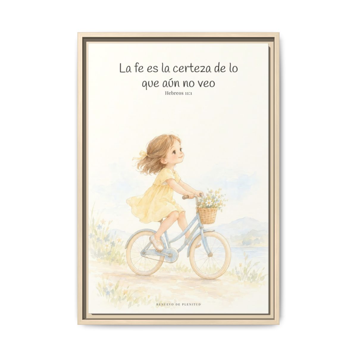 La fe es la certeza de lo que no vemos — Lienzo Cristiano Enmarcado | Hebreos 11:1 — 16×24 pulgadas, marco natural, vista frontal