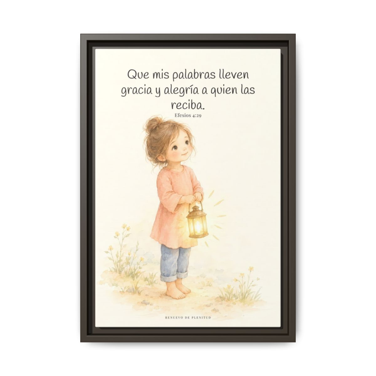La gracia de Dios en mi boca | Arte cristiano enmarcado | Efesios 4:29 — 12×18 pulgadas, marco espresso, vista frontal
