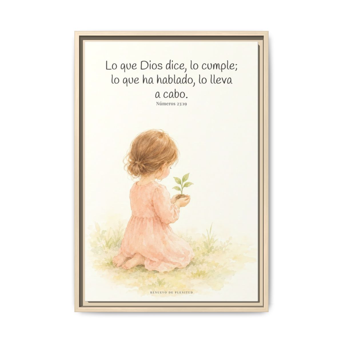Lo que Dios dice, lo hace — Lienzo Cristiano Enmarcado | Números 23:19 — 16×24 pulgadas, marco natural, vista frontal