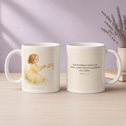 Sed benignos unos con otros | Taza cristiana con frase devocional | Efesios 4:32 — 11oz · Devocional lavanda, arte y frase devocional en dos tazas