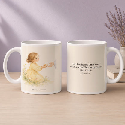 Sed benignos unos con otros | Taza cristiana con frase devocional | Efesios 4:32 — 15oz · Devocional lavanda, arte y frase devocional en dos tazas
