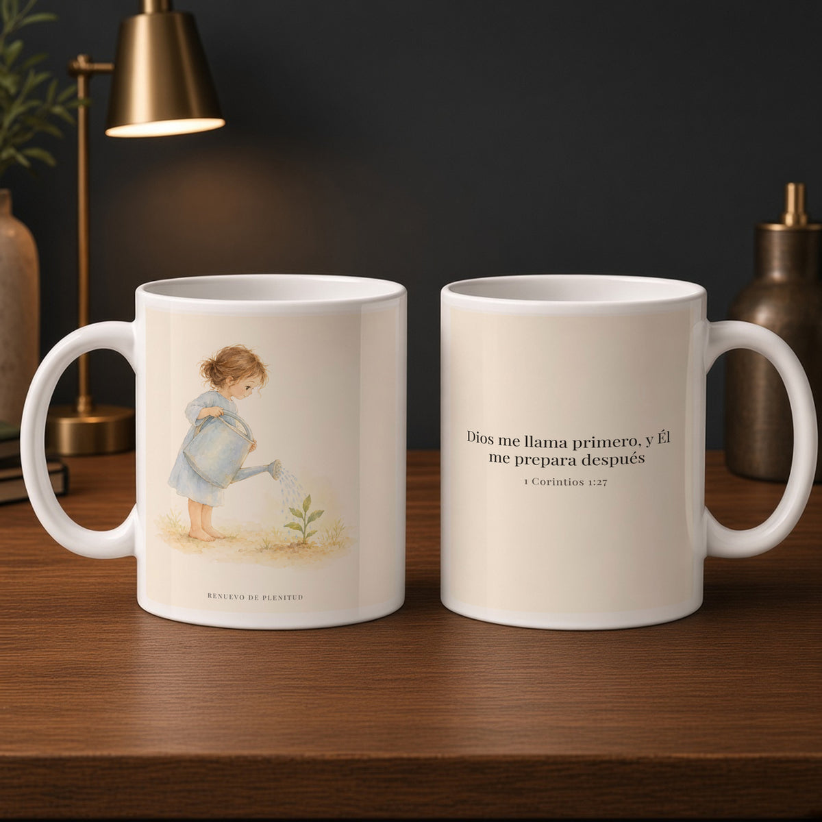 Dios me llama antes de que yo esté listo | Taza de inspiración bíblica | 1 Corintios 1:27 — 15oz · Estudio carbón, arte y frase devocional en dos tazas