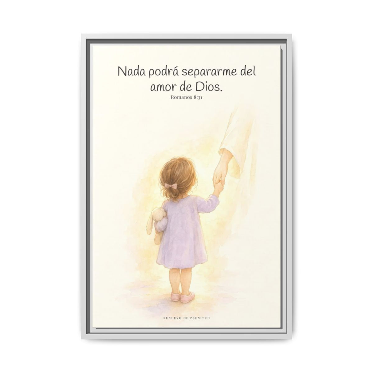 Nada podrá separarme del amor de Dios | Cuadro de inspiración bíblica | Romanos 8:31 — 16×24 pulgadas, marco blanco, vista frontal