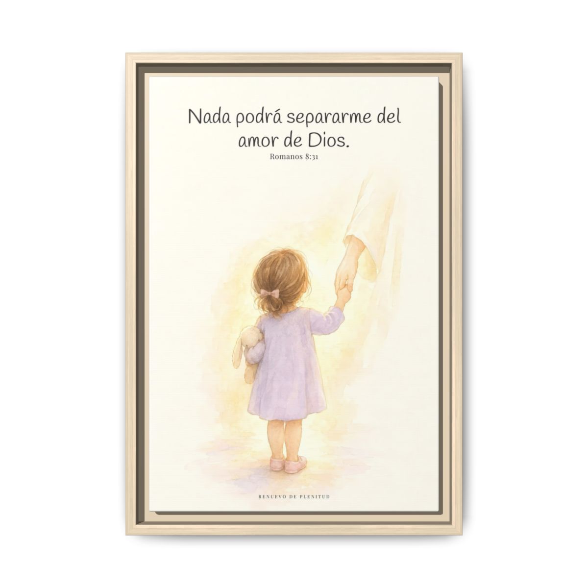 Nada podrá separarme del amor de Dios | Cuadro de inspiración bíblica | Romanos 8:31 — 12×18 pulgadas, marco natural, vista frontal