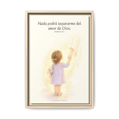 Nada podrá separarme del amor de Dios | Cuadro de inspiración bíblica | Romanos 8:31 — 12×18 pulgadas, marco natural, vista frontal