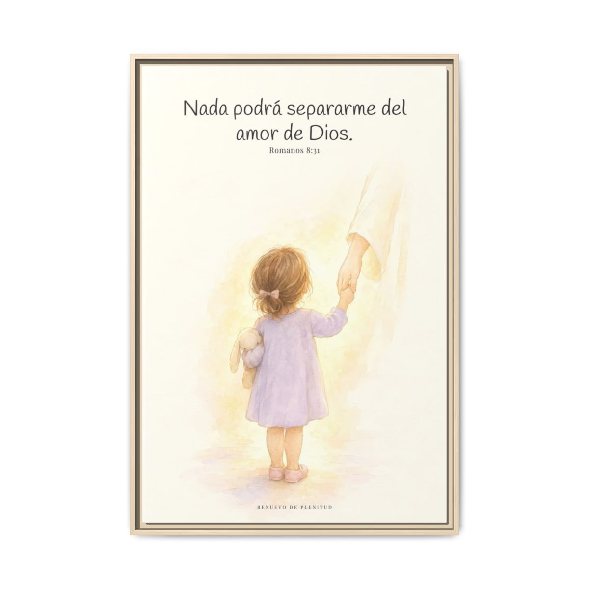 Nada podrá separarme del amor de Dios | Cuadro de inspiración bíblica | Romanos 8:31 — 24×36 pulgadas, marco natural, vista frontal