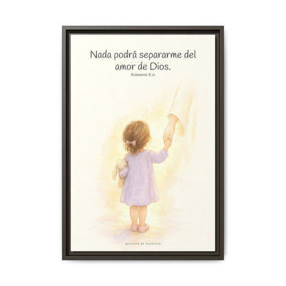 Nada podrá separarme del amor de Dios | Cuadro de inspiración bíblica | Romanos 8:31 — 16×24 pulgadas, marco espresso, vista frontal