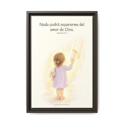Nada podrá separarme del amor de Dios | Cuadro de inspiración bíblica | Romanos 8:31 — 12×18 pulgadas, marco espresso, vista frontal