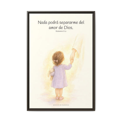 Nada podrá separarme del amor de Dios | Cuadro de inspiración bíblica | Romanos 8:31 — 24×36 pulgadas, marco espresso, vista frontal