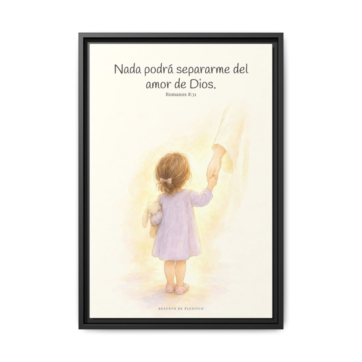 Nada podrá separarme del amor de Dios | Cuadro de inspiración bíblica | Romanos 8:31 — 16×24 pulgadas, marco negro, vista frontal