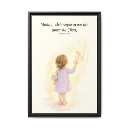 Nada podrá separarme del amor de Dios | Cuadro de inspiración bíblica | Romanos 8:31 — 16×24 pulgadas, marco negro, vista frontal