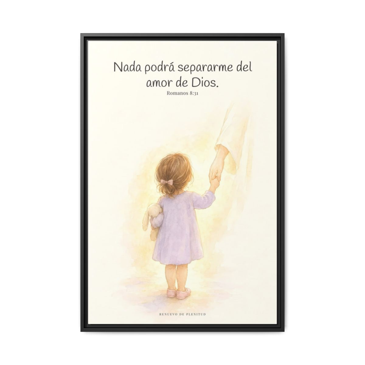 Nada podrá separarme del amor de Dios | Cuadro de inspiración bíblica | Romanos 8:31 — 24×36 pulgadas, marco negro, vista frontal