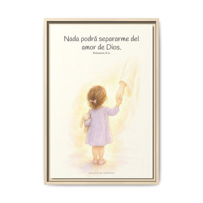 Nada podrá separarme del amor de Dios | Cuadro de inspiración bíblica | Romanos 8:31 — 16×24 pulgadas, marco natural, vista frontal