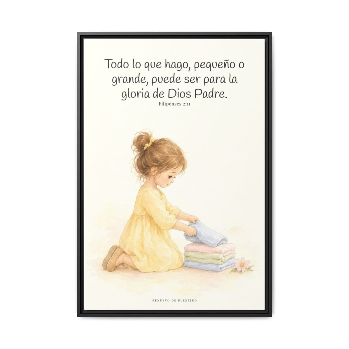 Para la gloria de Dios Padre — Lienzo Cristiano Enmarcado | Filipenses 2:11 — 24×36 pulgadas, marco negro, vista frontal