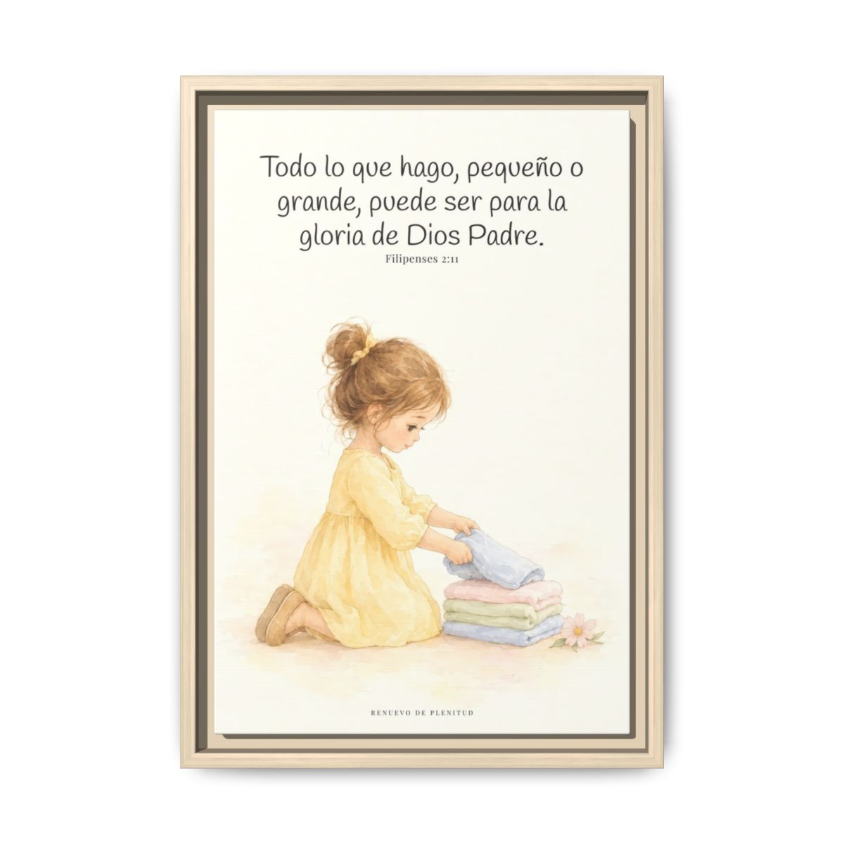 Para la gloria de Dios Padre — Lienzo Cristiano Enmarcado | Filipenses 2:11 — 12×18 pulgadas, marco natural, vista frontal
