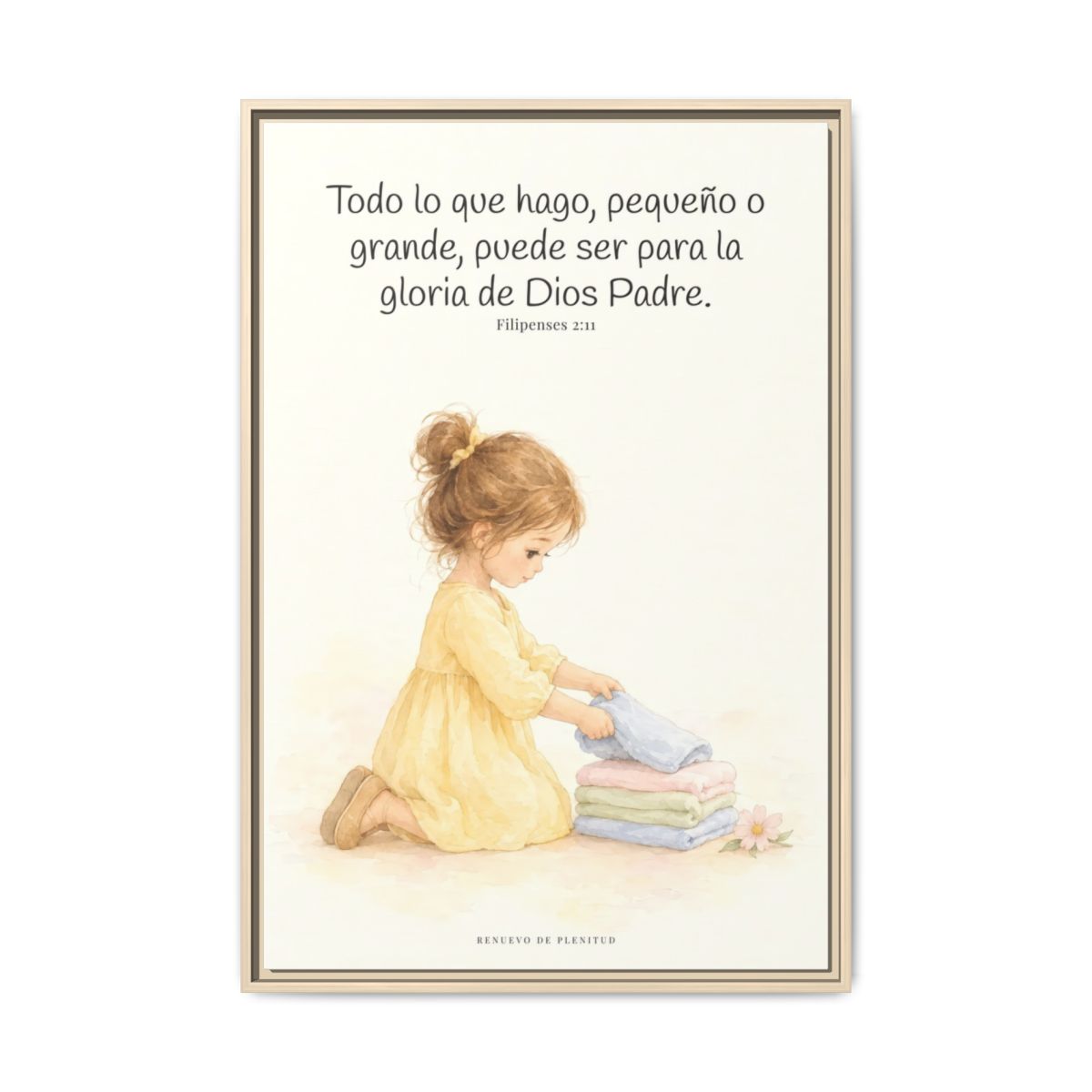 Para la gloria de Dios Padre — Lienzo Cristiano Enmarcado | Filipenses 2:11 — 24×36 pulgadas, marco natural, vista frontal