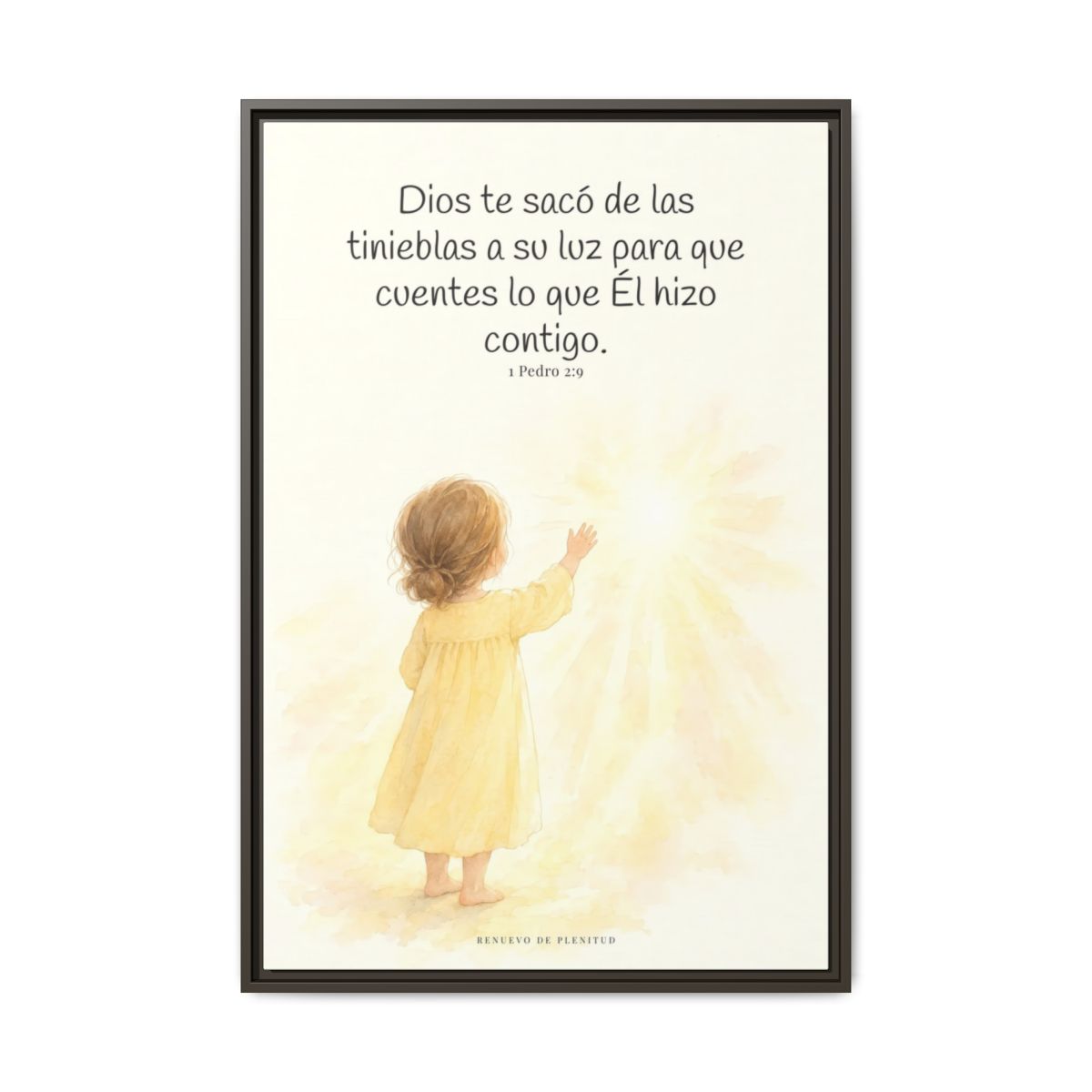Para que anuncies las maravillas de Dios — Lienzo Cristiano Enmarcado | 1 Pedro 2:9 — 24×36 pulgadas, marco espresso, vista frontal