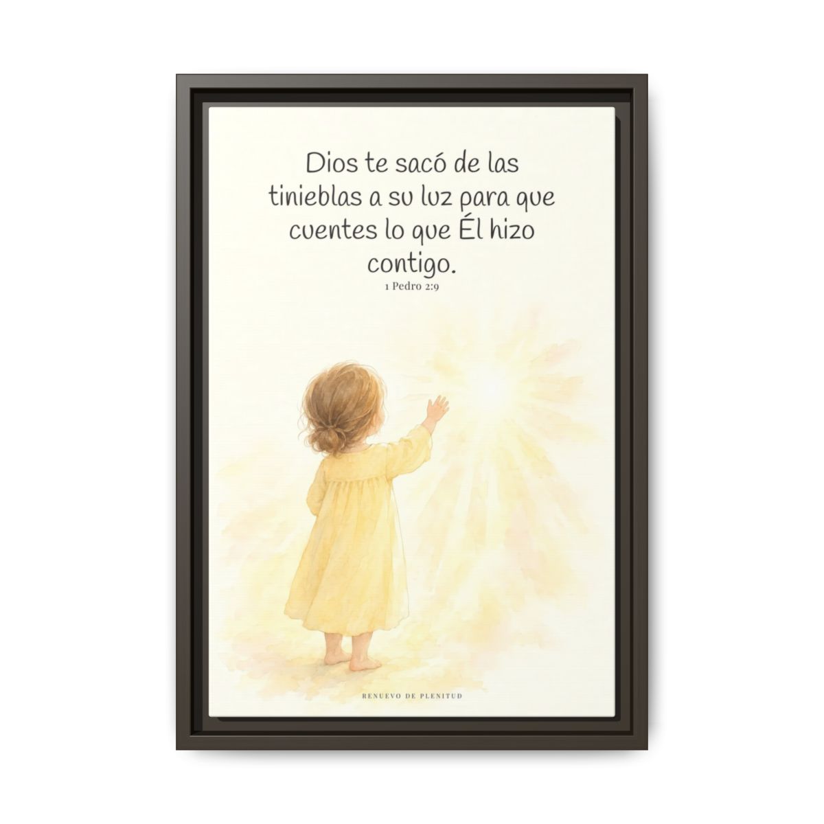 Para que anuncies las maravillas de Dios — Lienzo Cristiano Enmarcado | 1 Pedro 2:9 — 12×18 pulgadas, marco espresso, vista frontal