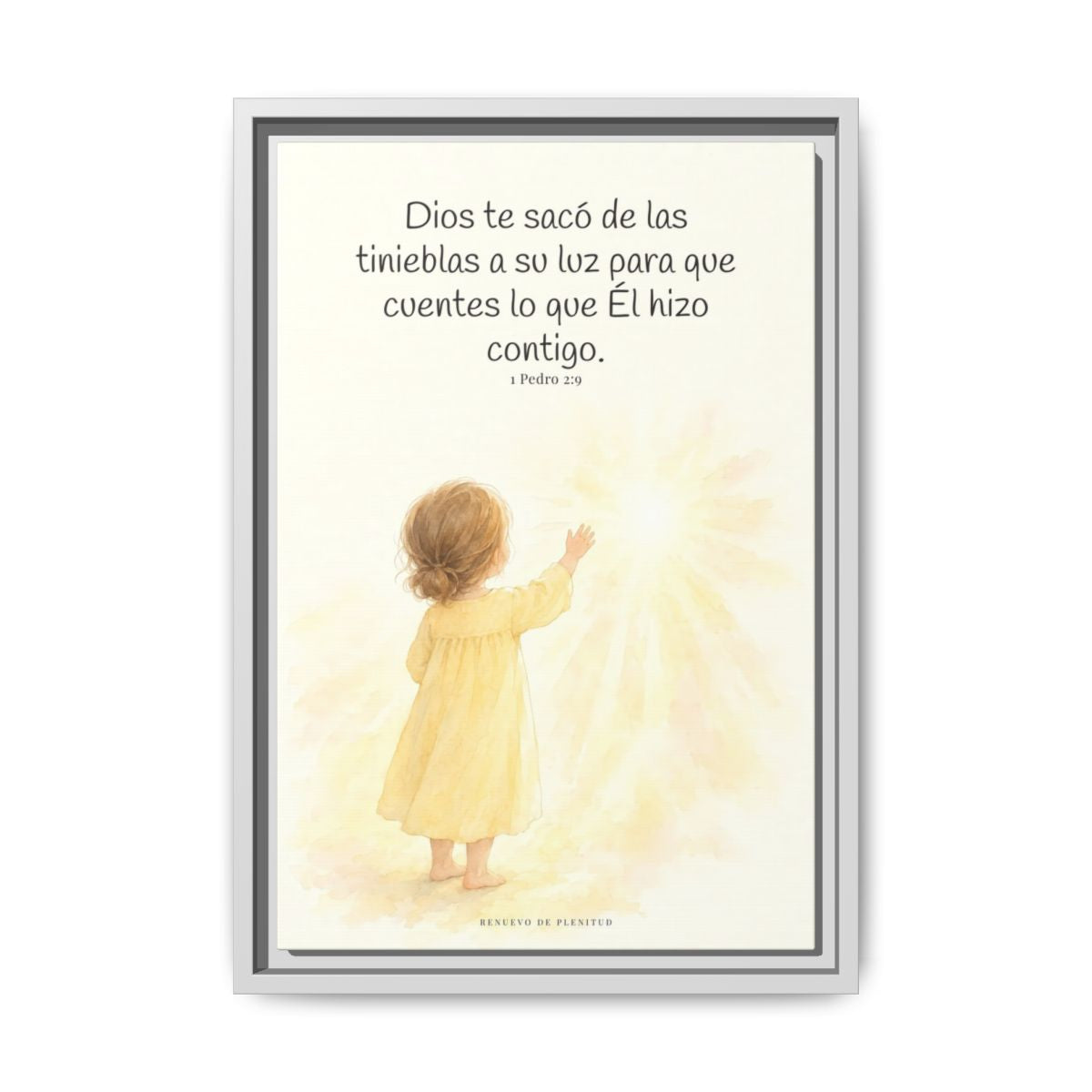 Para que anuncies las maravillas de Dios — Lienzo Cristiano Enmarcado | 1 Pedro 2:9 — 12×18 pulgadas, marco blanco, vista frontal
