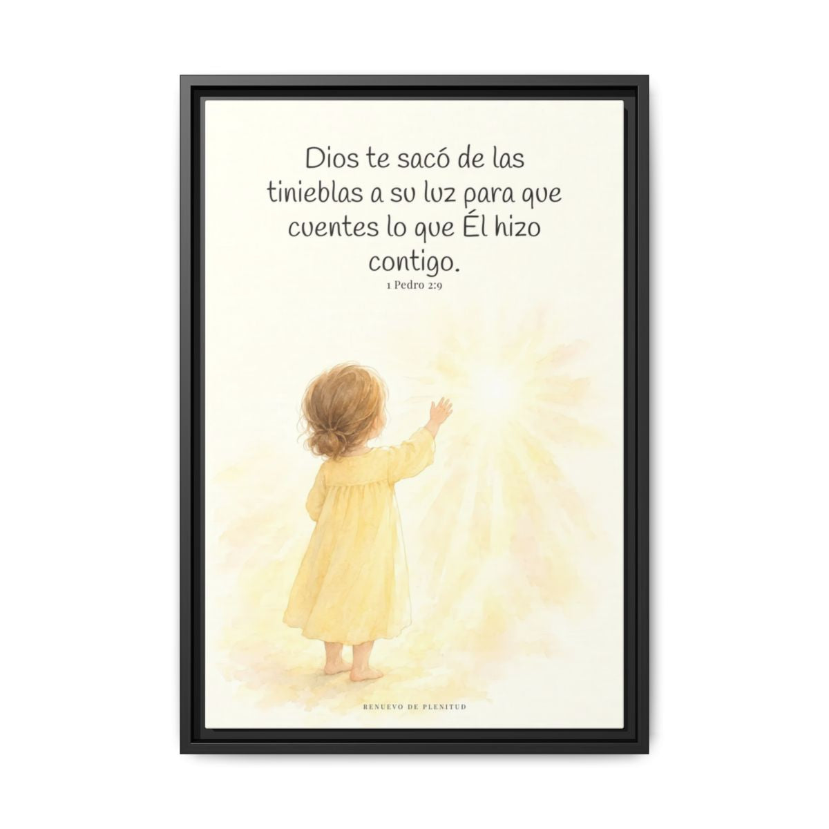 Para que anuncies las maravillas de Dios — Lienzo Cristiano Enmarcado | 1 Pedro 2:9 — 16×24 pulgadas, marco negro, vista frontal