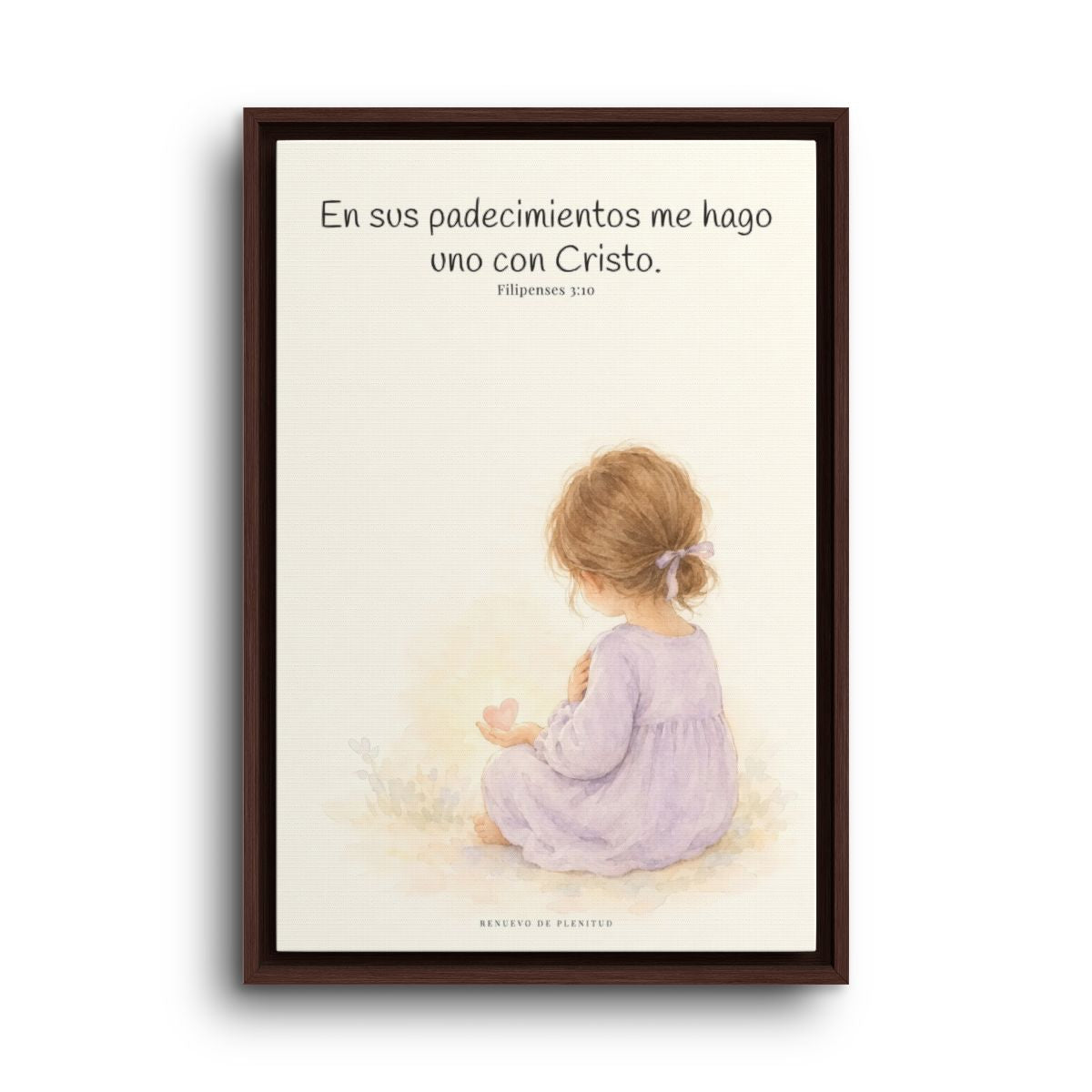 Participar de sus padecimientos me acerca a Él | Arte bíblico para pared | Filipenses 3:10 — 16×24 pulgadas, marco espresso, vista frontal