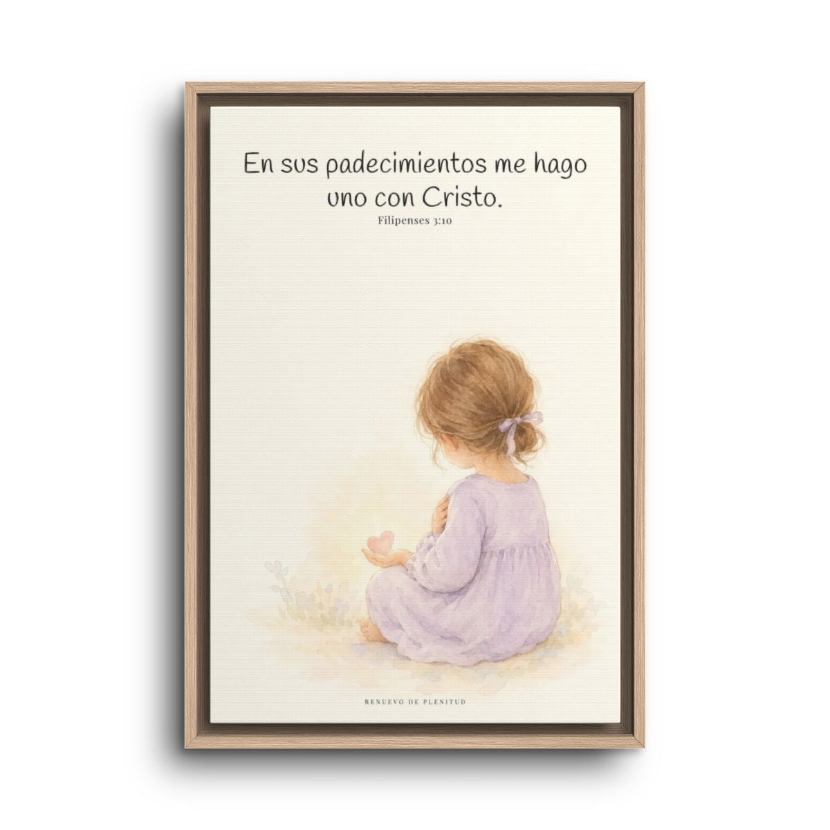 Participar de sus padecimientos me acerca a Él | Arte bíblico para pared | Filipenses 3:10 — 16×24 pulgadas, marco natural, vista frontal