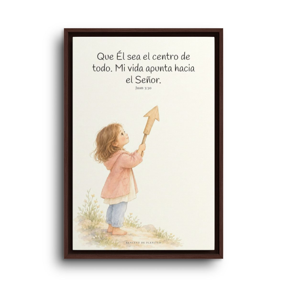 Que Él sea el centro de todo | Cuadro de inspiración bíblica | Juan 3:30 — 16×24 pulgadas, marco espresso, vista frontal