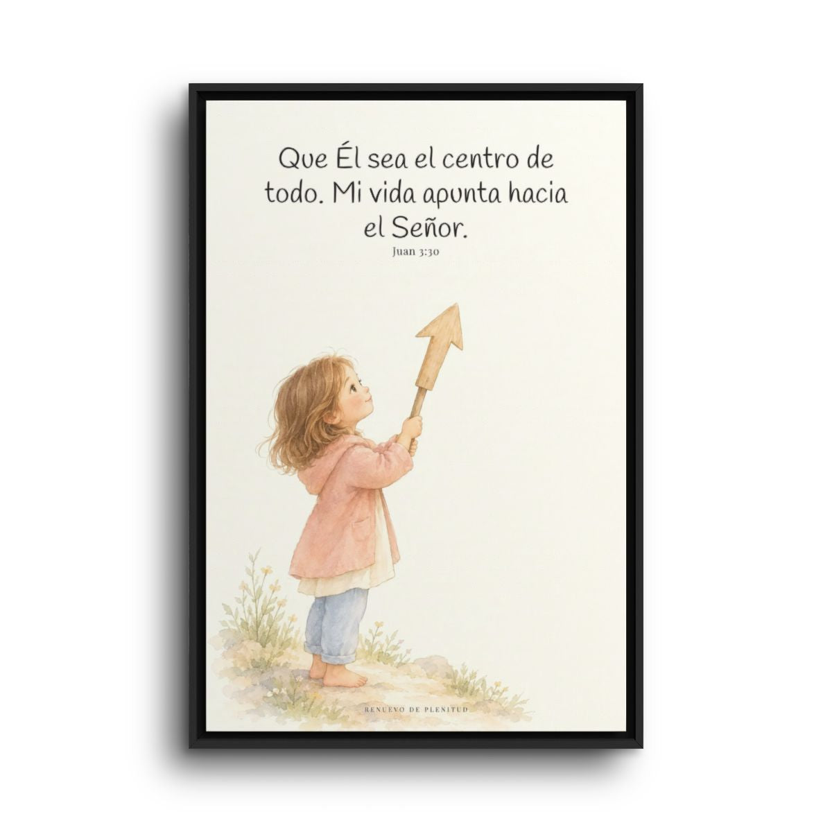 Que Él sea el centro de todo | Cuadro de inspiración bíblica | Juan 3:30 — 24×36 pulgadas, marco negro, vista frontal