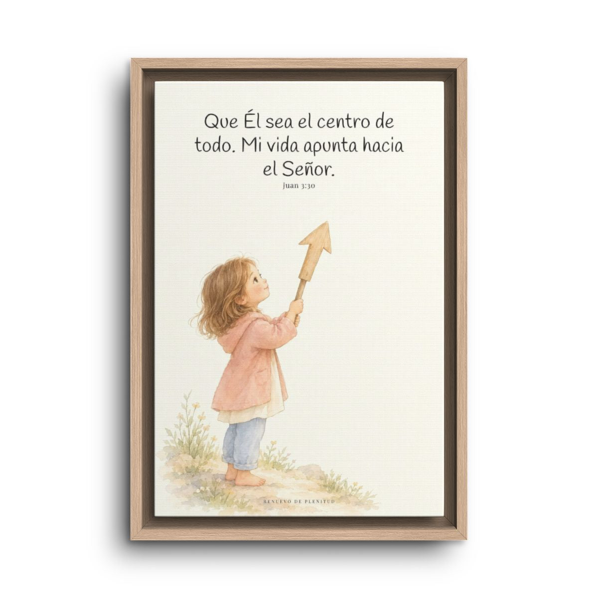 Que Él sea el centro de todo | Cuadro de inspiración bíblica | Juan 3:30 — 12×18 pulgadas, marco natural, vista frontal