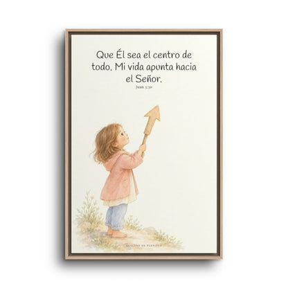Que Él sea el centro de todo | Cuadro de inspiración bíblica | Juan 3:30 — 24×36 pulgadas, marco natural, vista frontal