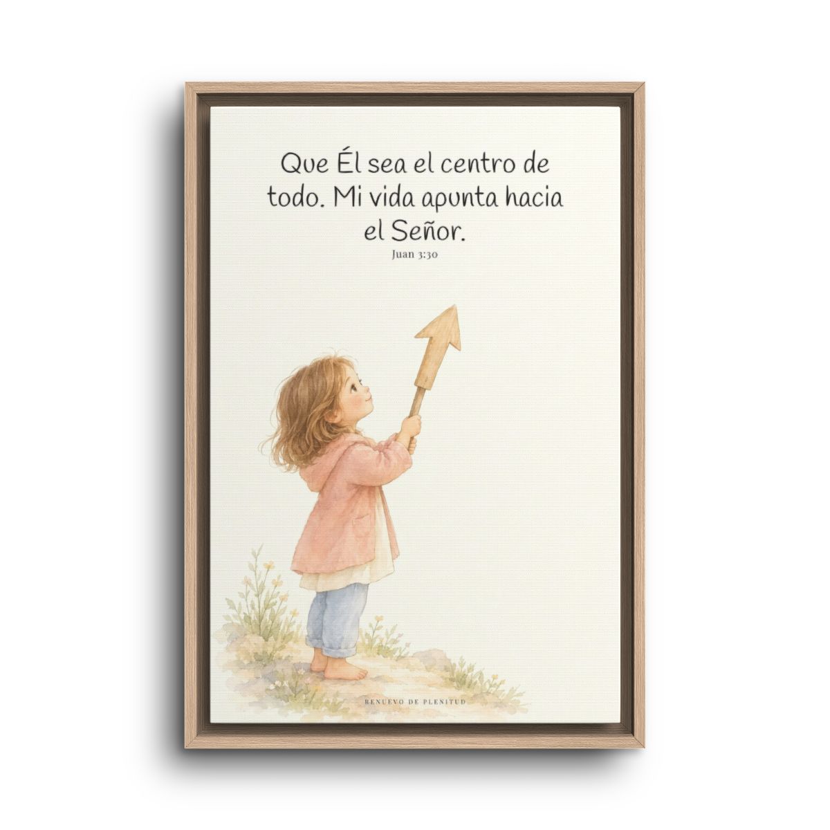Que Él sea el centro de todo | Cuadro de inspiración bíblica | Juan 3:30 — 16×24 pulgadas, marco natural, vista frontal