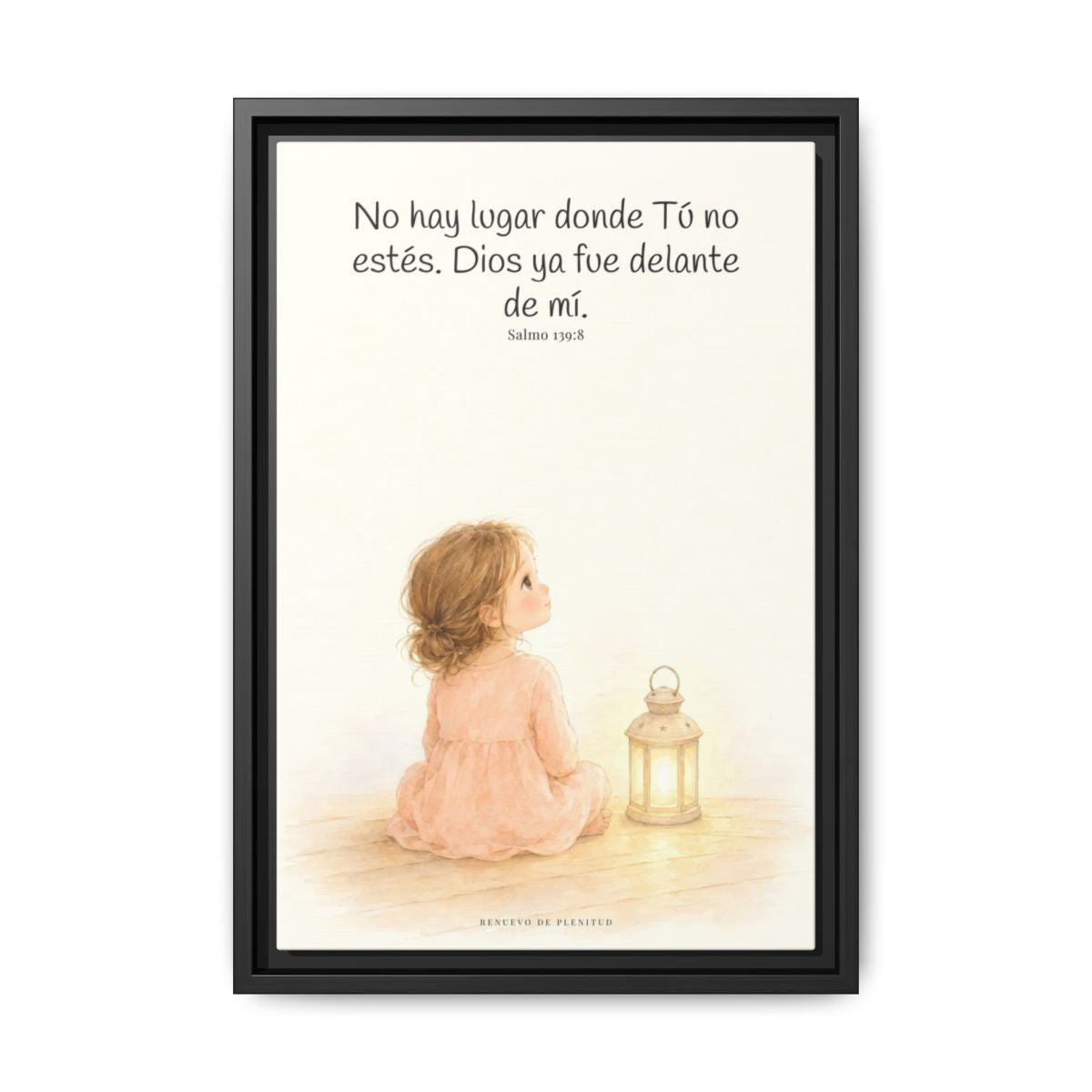 Si en las tinieblas me acuesto, allí estás Tú — Lienzo Cristiano Enmarcado | Salmo 139:8 — 12×18 pulgadas, marco negro, vista frontal