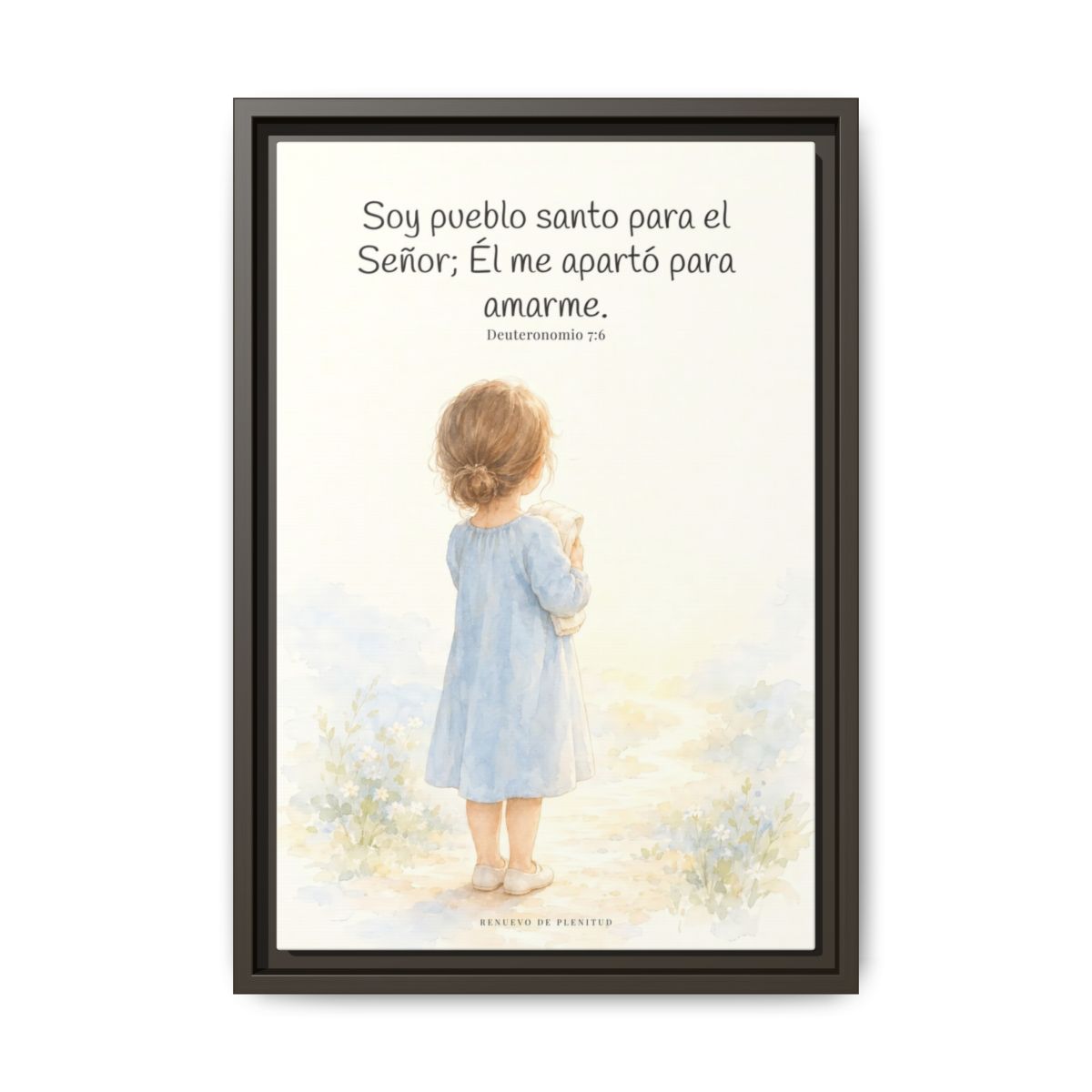 Soy pueblo santo para Jehová tu Dios — Lienzo Cristiano Enmarcado | Deuteronomio 7:6 — 12×18 pulgadas, marco espresso, vista frontal