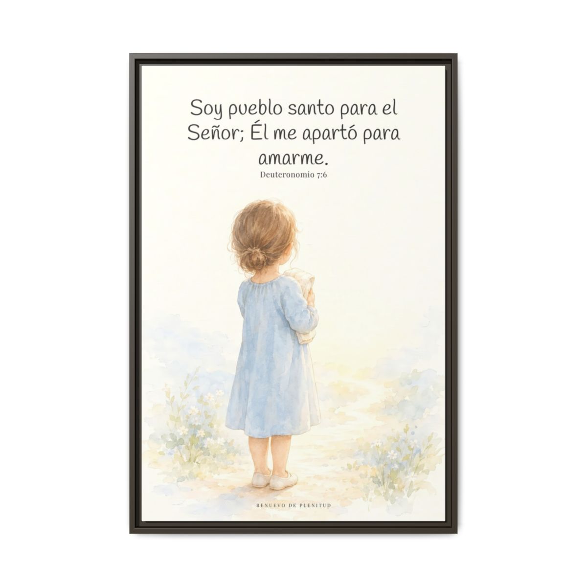 Soy pueblo santo para Jehová tu Dios — Lienzo Cristiano Enmarcado | Deuteronomio 7:6 — 24×36 pulgadas, marco espresso, vista frontal