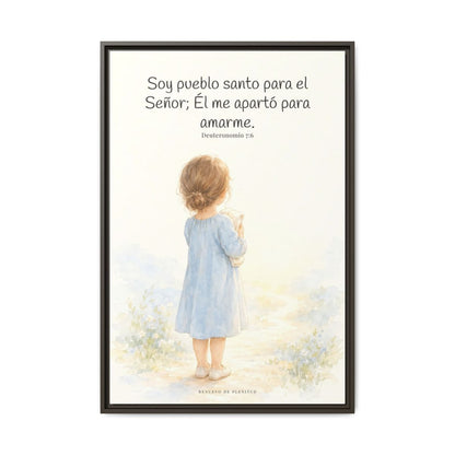 Soy pueblo santo para Jehová tu Dios — Lienzo Cristiano Enmarcado | Deuteronomio 7:6 — 24×36 pulgadas, marco espresso, vista frontal