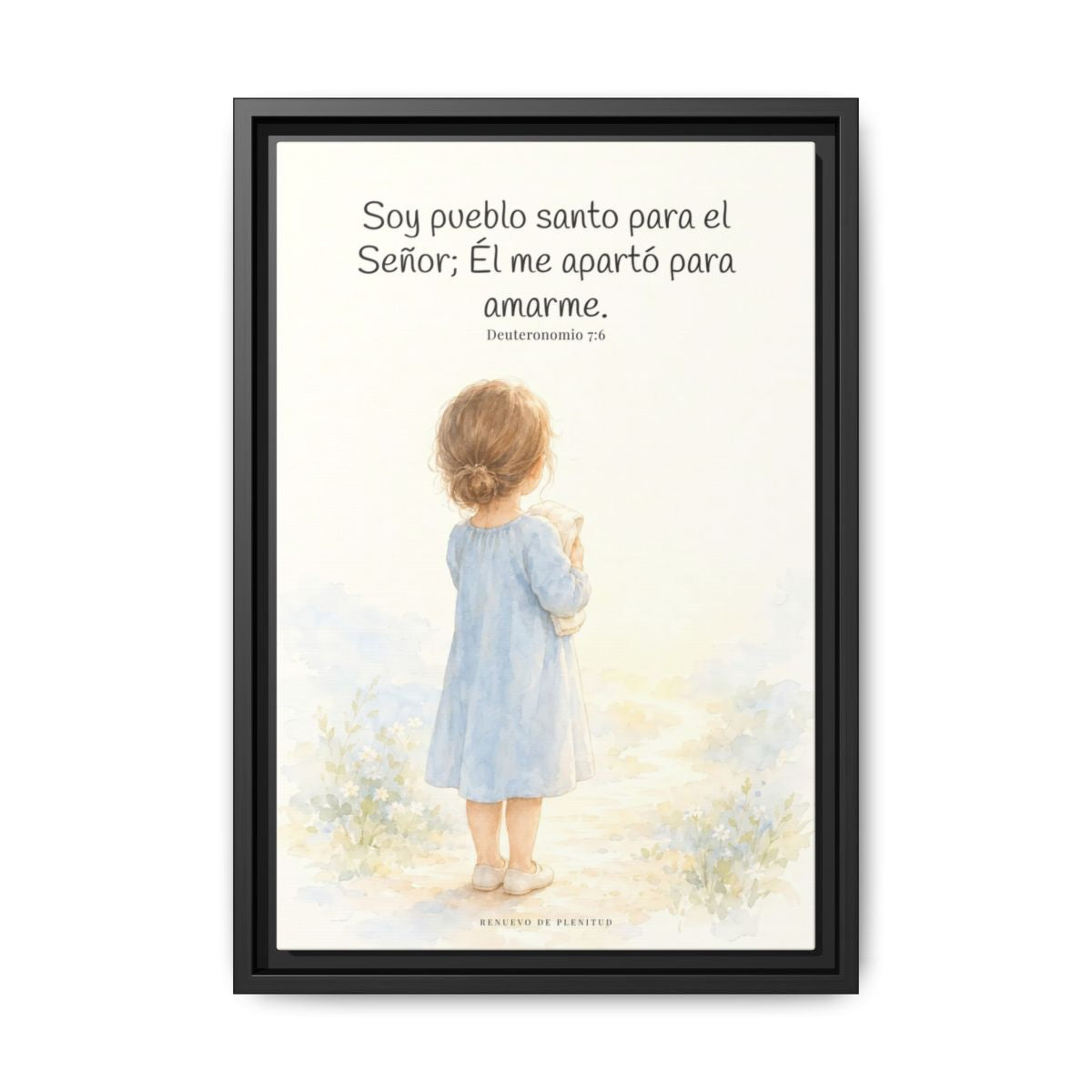 Soy pueblo santo para Jehová tu Dios — Lienzo Cristiano Enmarcado | Deuteronomio 7:6 — 12×18 pulgadas, marco negro, vista frontal