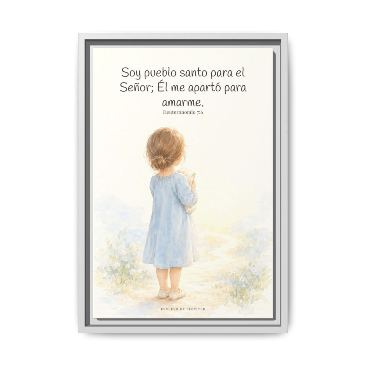 Soy pueblo santo para Jehová tu Dios — Lienzo Cristiano Enmarcado | Deuteronomio 7:6 — 12×18 pulgadas, marco blanco, vista frontal