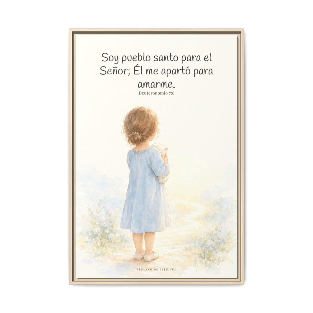 Soy pueblo santo para Jehová tu Dios — Lienzo Cristiano Enmarcado | Deuteronomio 7:6 — 24×36 pulgadas, marco natural, vista frontal