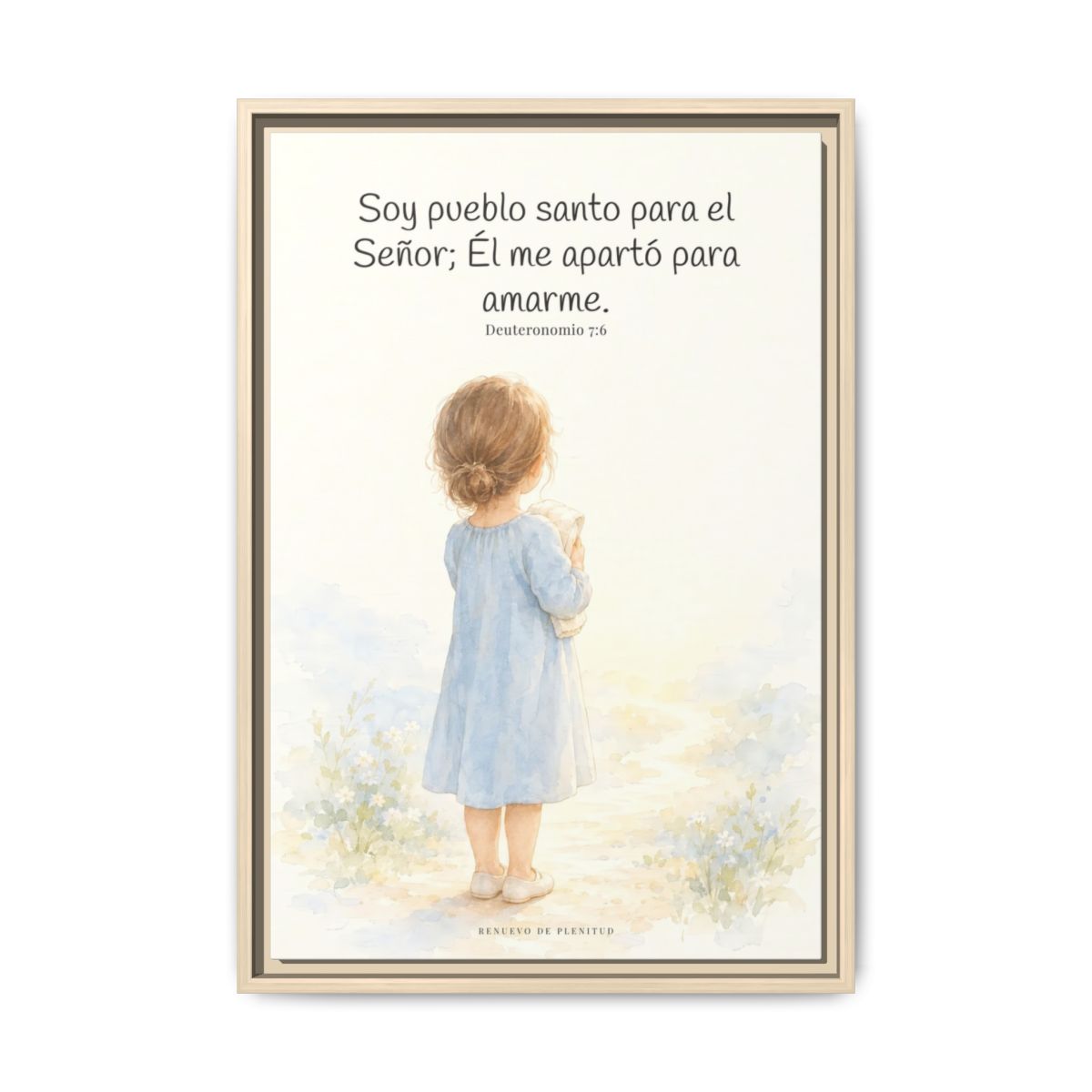 Soy pueblo santo para Jehová tu Dios — Lienzo Cristiano Enmarcado | Deuteronomio 7:6 — 16×24 pulgadas, marco natural, vista frontal