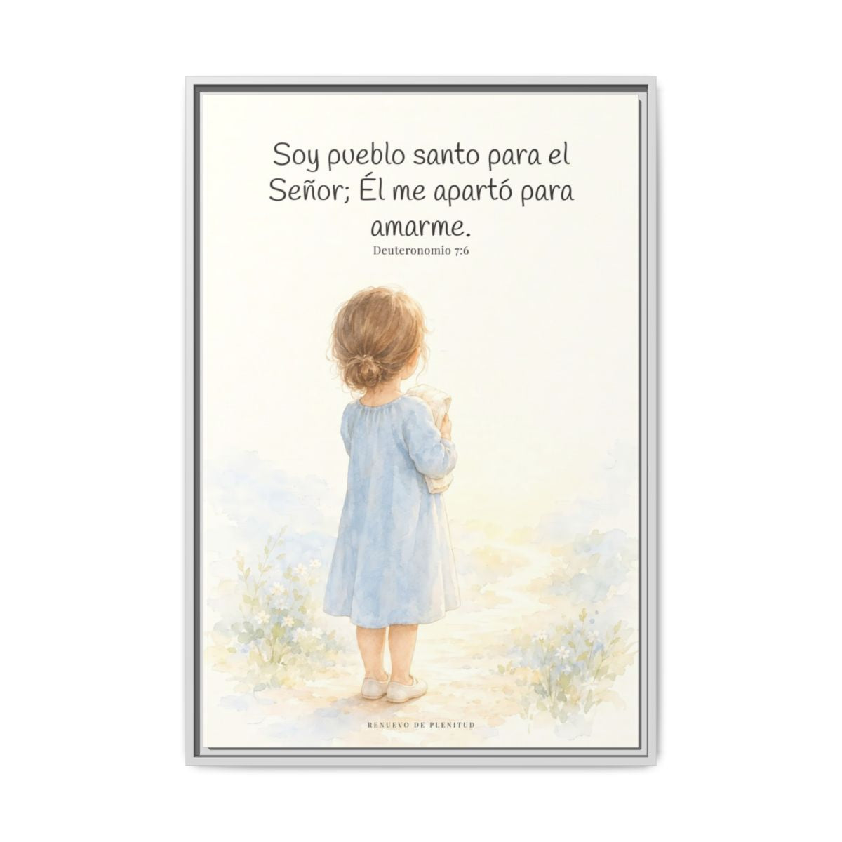 Soy pueblo santo para Jehová tu Dios — Lienzo Cristiano Enmarcado | Deuteronomio 7:6 — 24×36 pulgadas, marco blanco, vista frontal