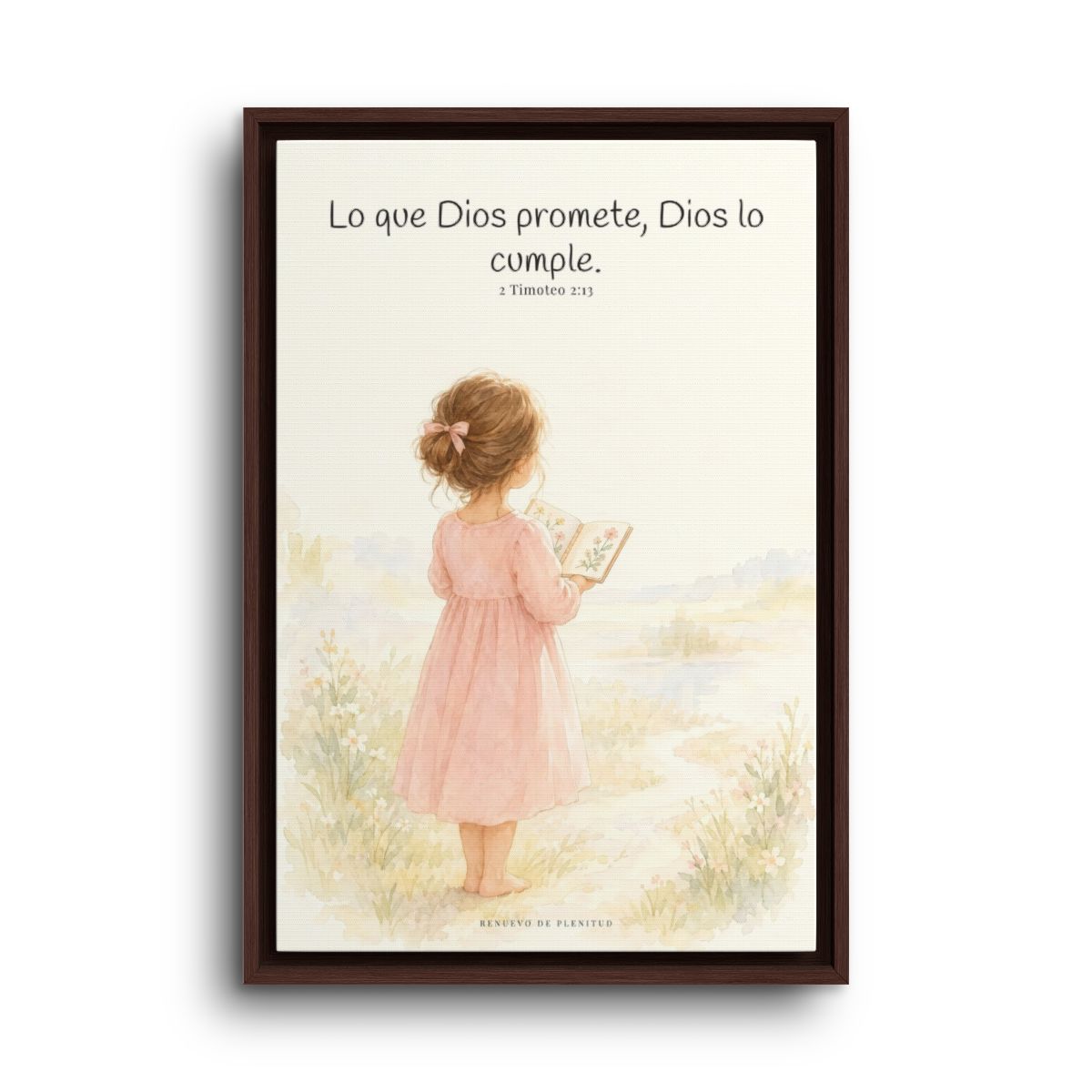 Su palabra no vuelve vacía | Arte de fe en lienzo | 2 Timoteo 2:13 — 16×24 pulgadas, marco espresso, vista frontal