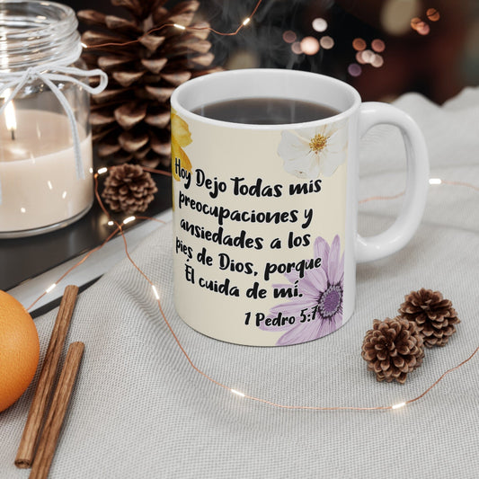 Taza Blanca de Fe: Un Día Sin Preocupaciones (11oz, 15oz) Mug Printify 