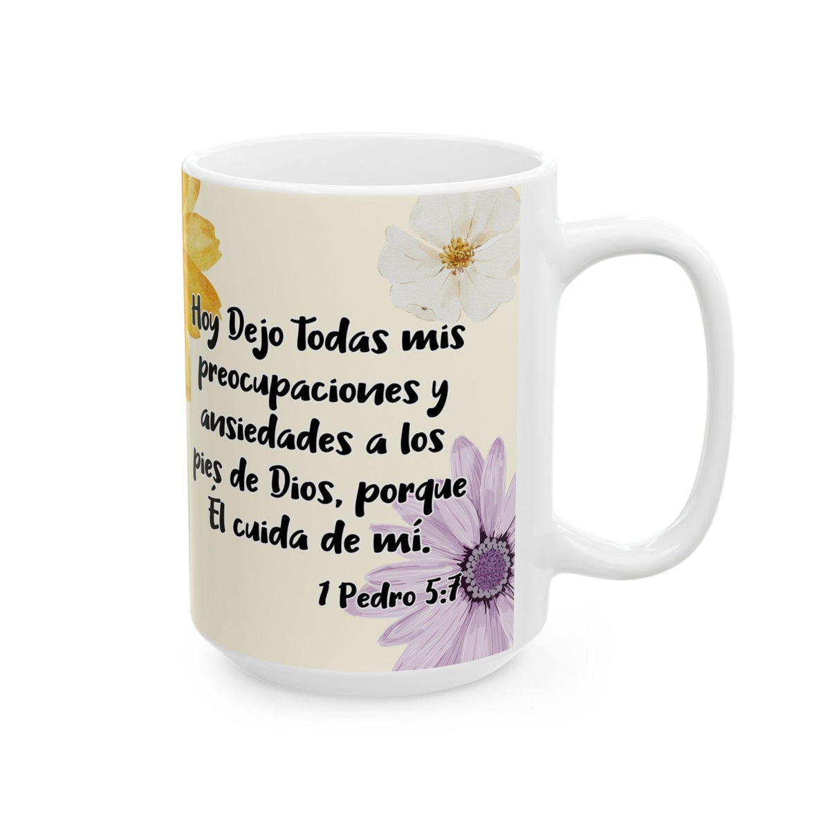 Taza Blanca de Fe: Un Día Sin Preocupaciones (11oz, 15oz) Mug Printify 