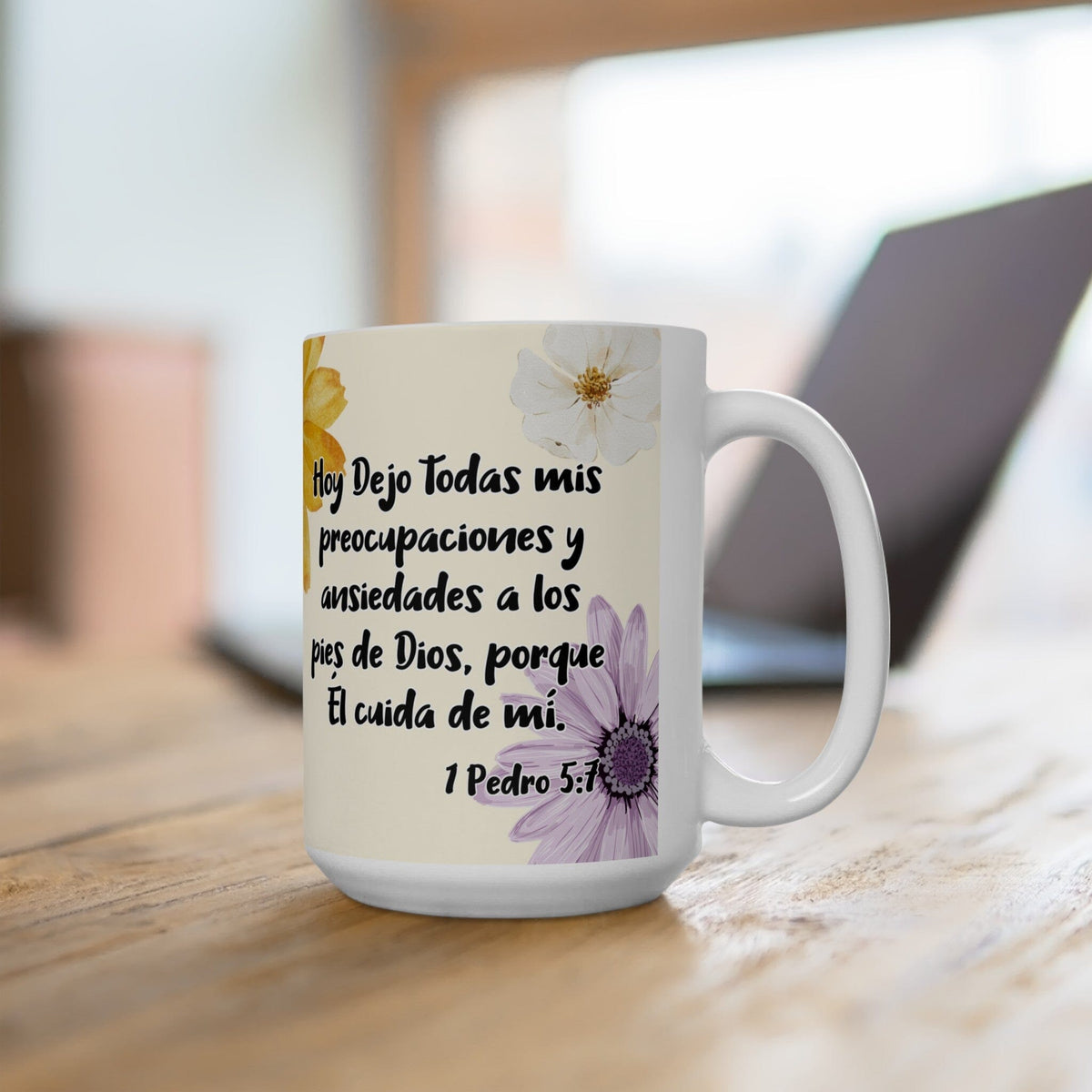 Taza Blanca de Fe: Un Día Sin Preocupaciones (11oz, 15oz) Mug Printify 
