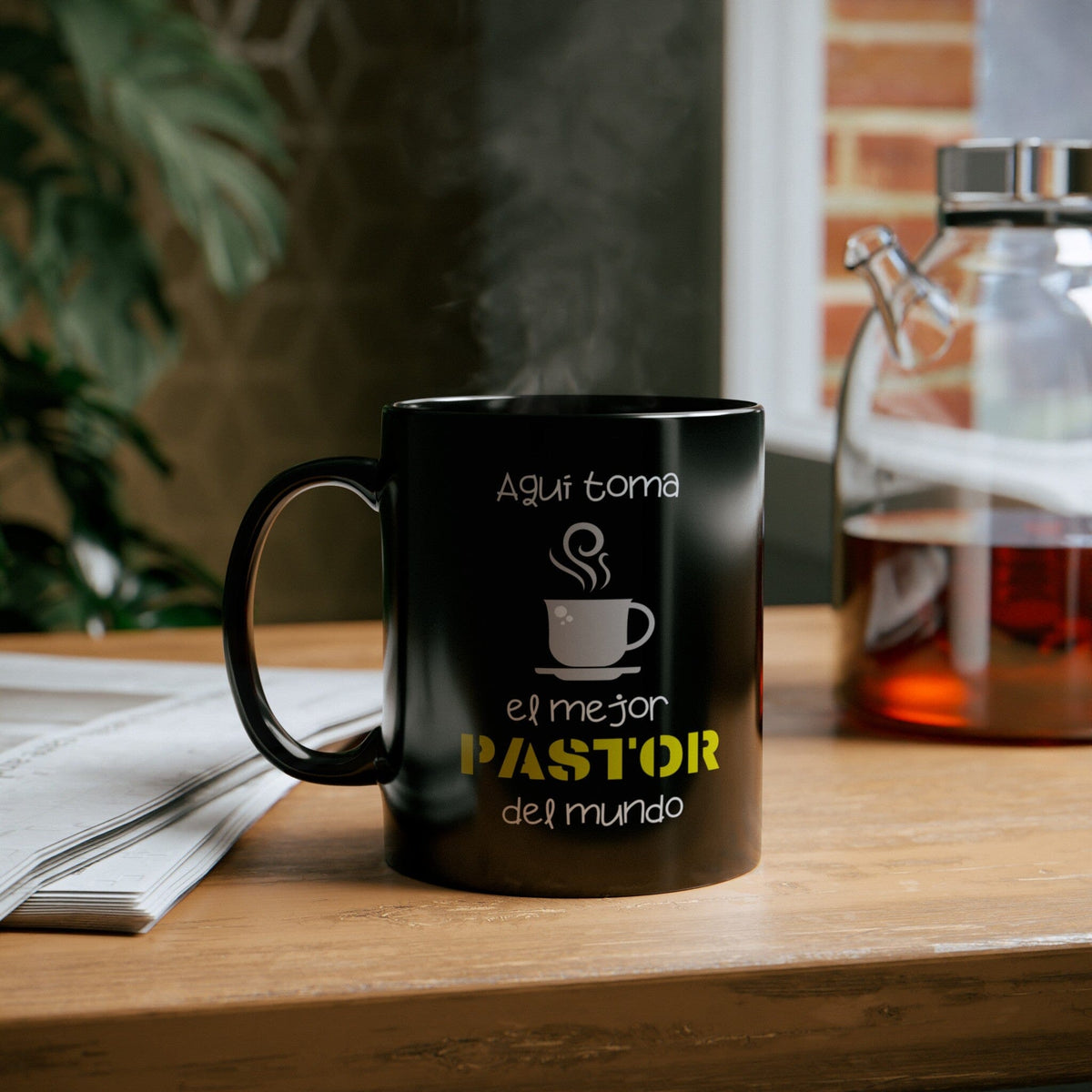 Taza de Café "El Mejor Pastor del Mundo" - Edición Negra (11oz) Mug Printify 