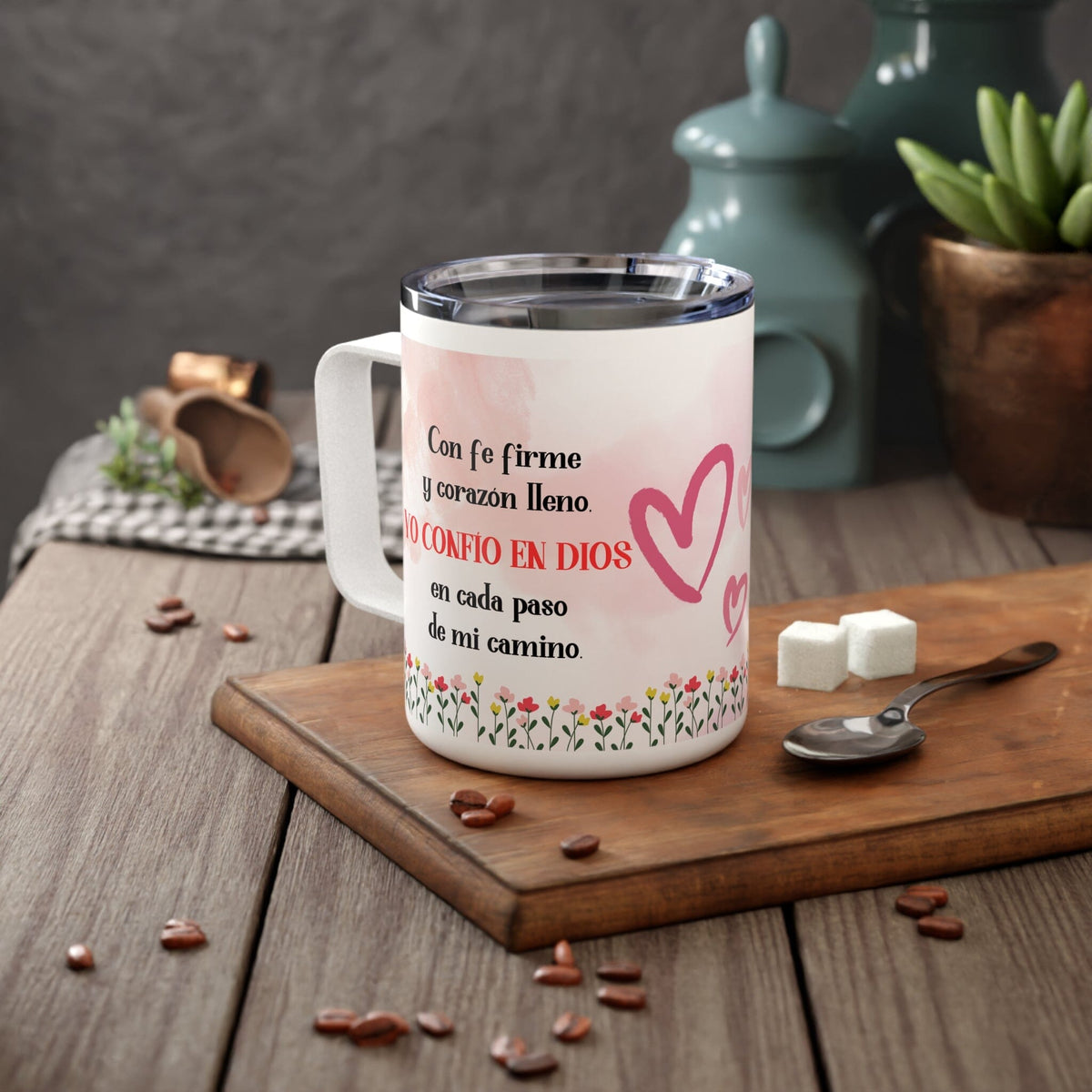 Taza de Viaje Inspiracional "Confianza en Dios, 10oz Mug Printify 