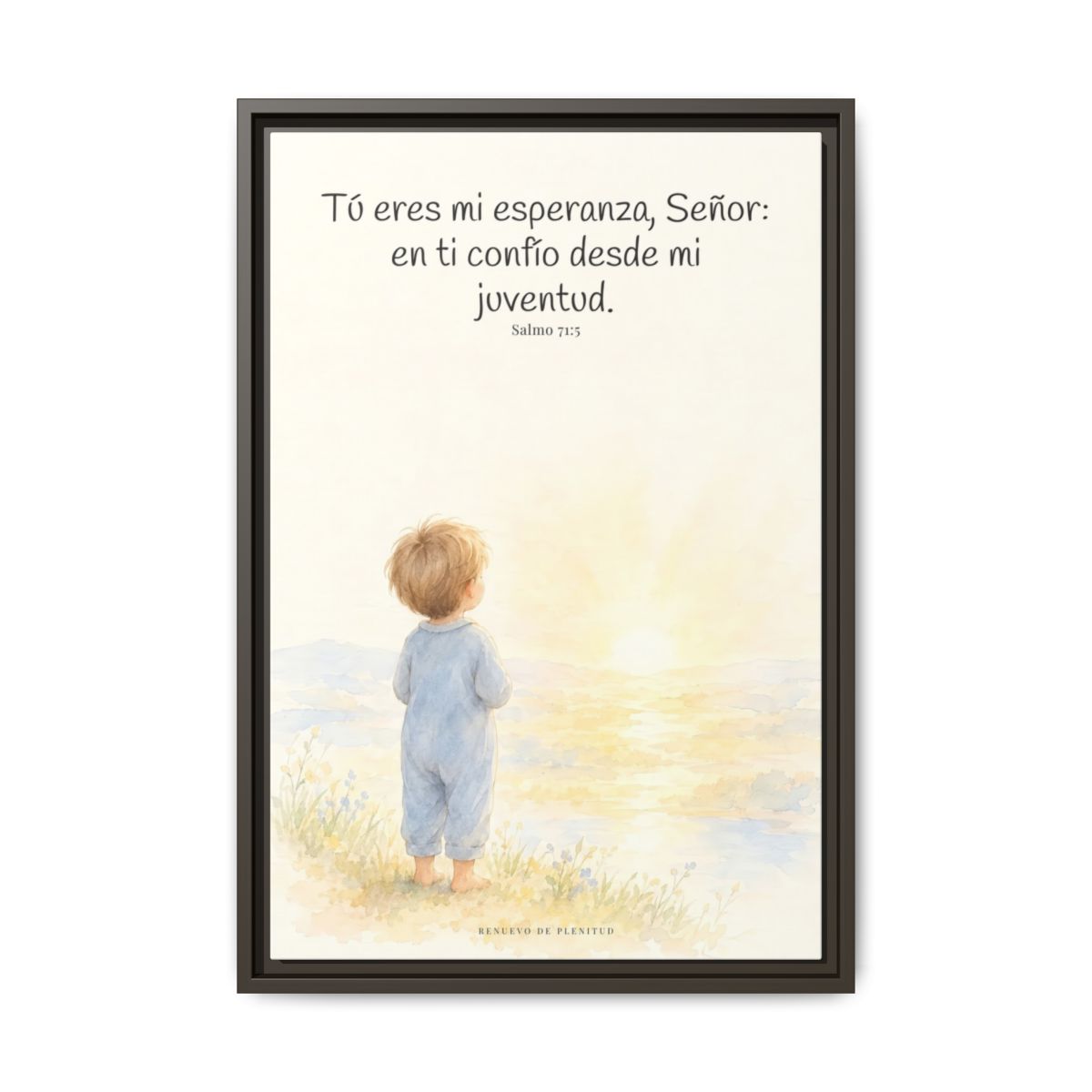 Tú eres mi esperanza, Señor — Lienzo Cristiano Enmarcado | Salmo 71:5 — 16×24 pulgadas, marco espresso, vista frontal
