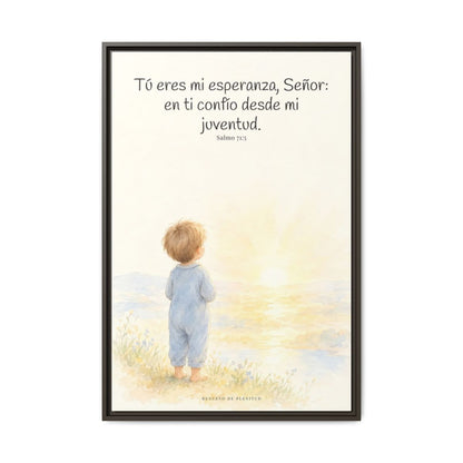 Tú eres mi esperanza, Señor — Lienzo Cristiano Enmarcado | Salmo 71:5 — 24×36 pulgadas, marco espresso, vista frontal