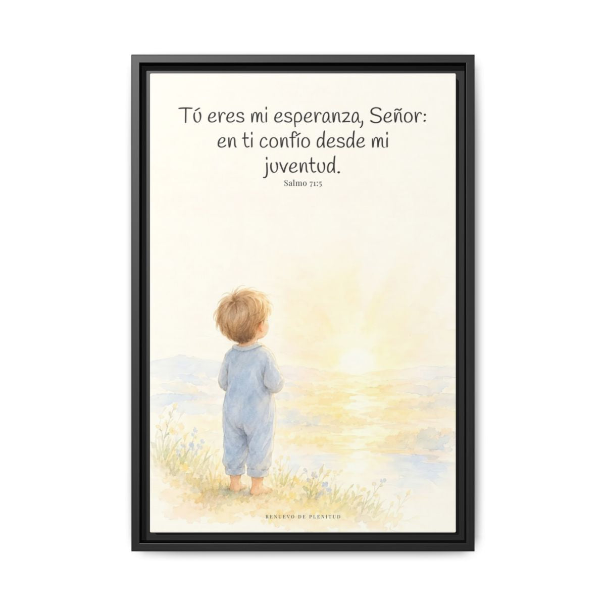 Tú eres mi esperanza, Señor — Lienzo Cristiano Enmarcado | Salmo 71:5 — 16×24 pulgadas, marco negro, vista frontal